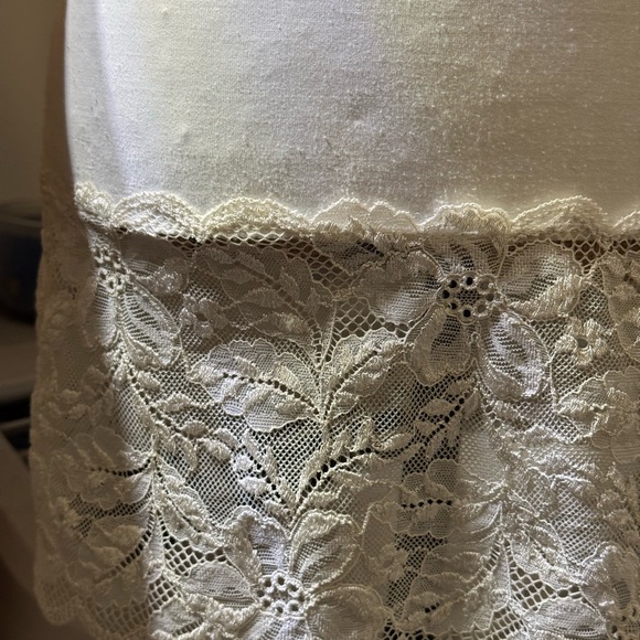 WHBM cream colored, lace lined nighty. Adjustable spaghetti straps. Size Small. - Picture 5 of 16